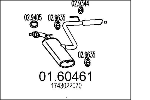 Rear Muffler MTS 01.60461