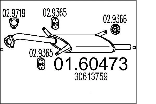Rear Muffler MTS 01.60473