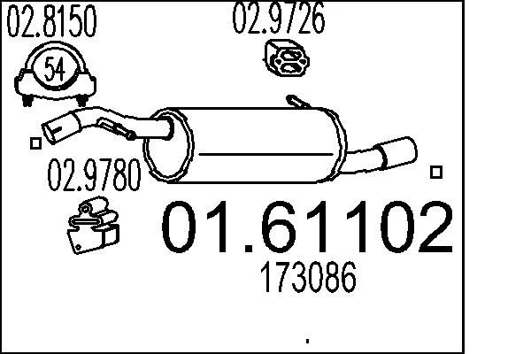Rear Muffler MTS 01.61102