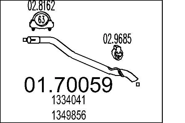 Tubo de Escape MTS 01.70059