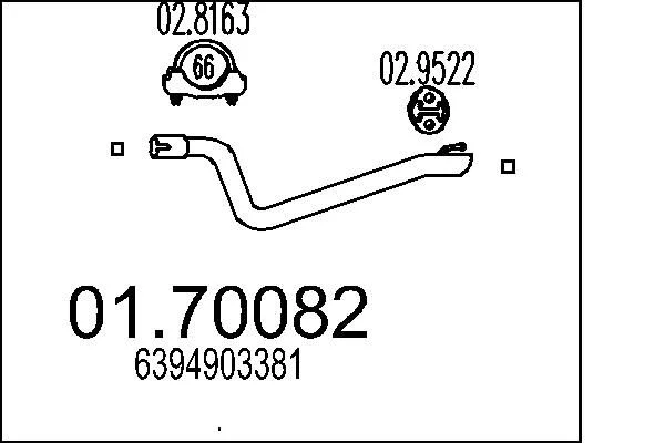 Tubo de Escape MTS 01.70082