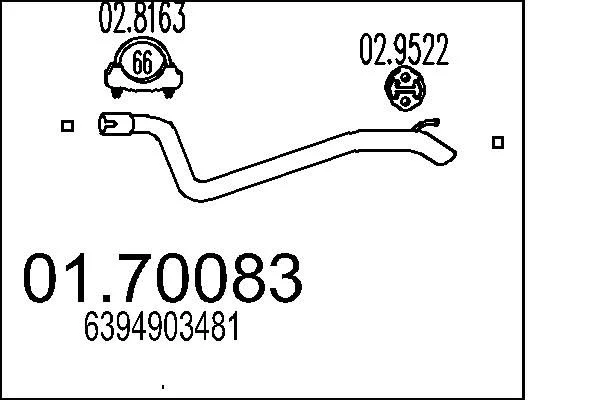 Tubo de Escape MTS 01.70083