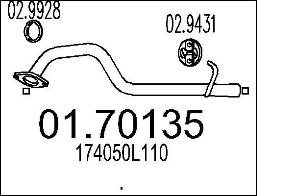 Tubo de Escape MTS 01.70135