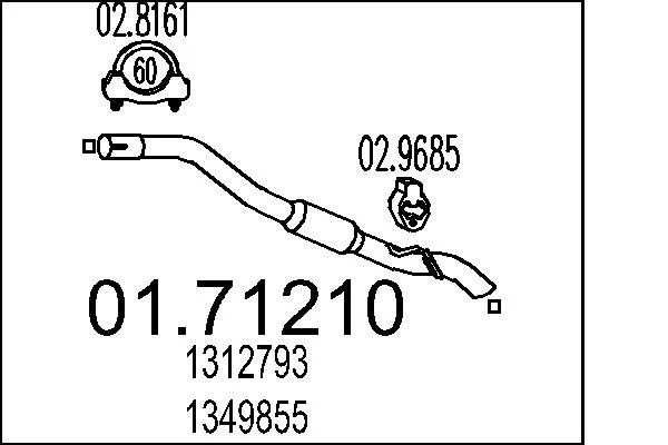 Tubo de Escape MTS 01.71210