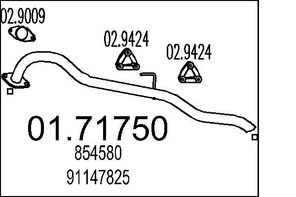 Tubo de Escape MTS 01.71750