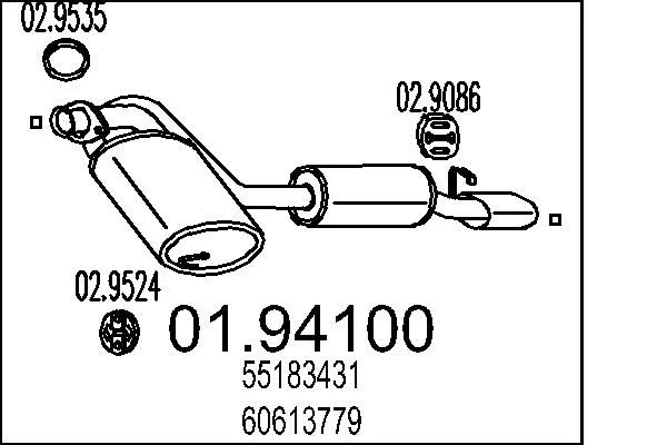 Rear Muffler MTS 01.94100