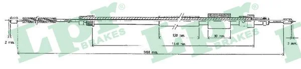 Cable Pull, parking brake LPR C0122B