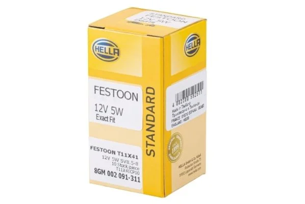 Lâmpada, luz da placa de matrícula HELLA 8GM 002 091-311
