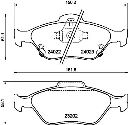 Conjunto de pastilhas de travão de disco HELLA 8DB 355 006-721