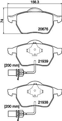 Conjunto de pastilhas de travão de disco HELLA 8DB 355 008-411
