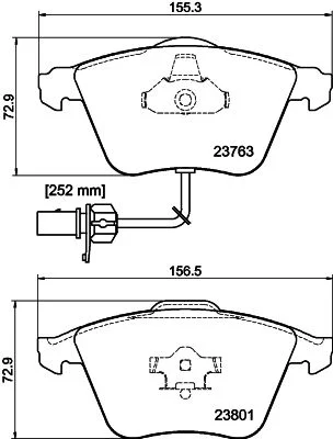 Conjunto de pastilhas de travão de disco HELLA 8DB 355 009-201
