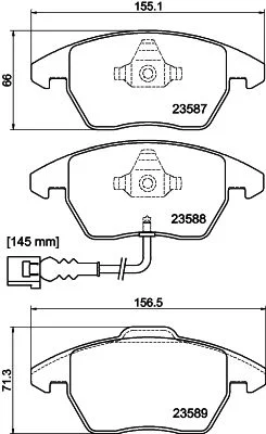 Conjunto de pastilhas de travão de disco HELLA 8DB 355 010-581