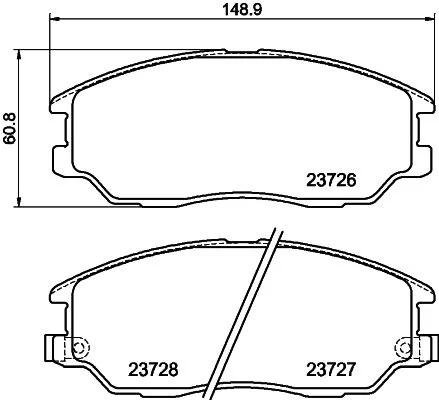 Conjunto de pastilhas de travão de disco HELLA 8DB 355 010-861