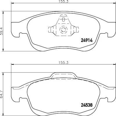 Conjunto de pastilhas de travão de disco HELLA 8DB 355 014-791