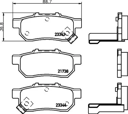 Conjunto de pastilhas de travão de disco HELLA 8DB 355 017-151