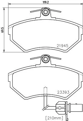 Conjunto de pastilhas de travão de disco HELLA 8DB 355 018-451