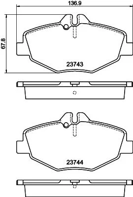 Brake Pad Set, disc brake HELLA 8DB 355 018-731