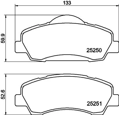Conjunto de pastilhas de travão de disco HELLA 8DB 355 020-771