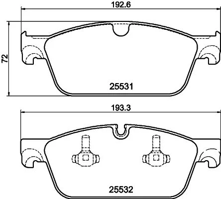 Brake Pad Set, disc brake HELLA 8DB 355 020-841