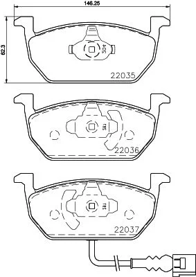 Conjunto de pastilhas de travão de disco HELLA 8DB 355 021-951