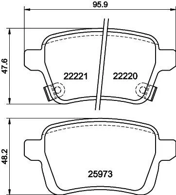 Brake Pad Set, disc brake HELLA 8DB 355 024-651