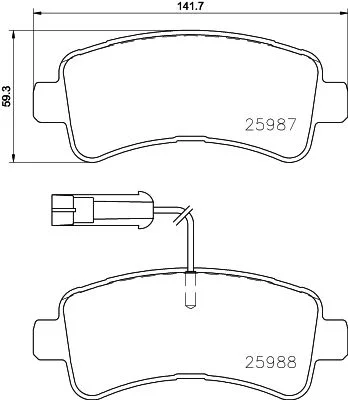 Conjunto de pastilhas de travão de disco HELLA 8DB 355 024-871