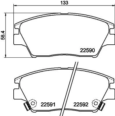 Brake Pad Set, disc brake HELLA 8DB 355 025-741