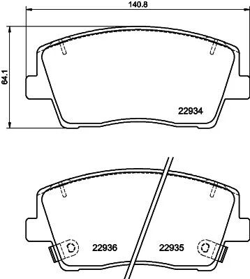 Conjunto de pastilhas de travão de disco HELLA 8DB 355 040-111