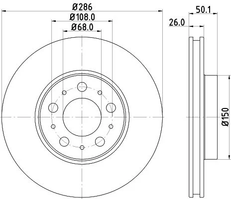 Brake Disc HELLA 8DD 355 107-051