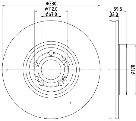 Brake Disc HELLA 8DD 355 132-331
