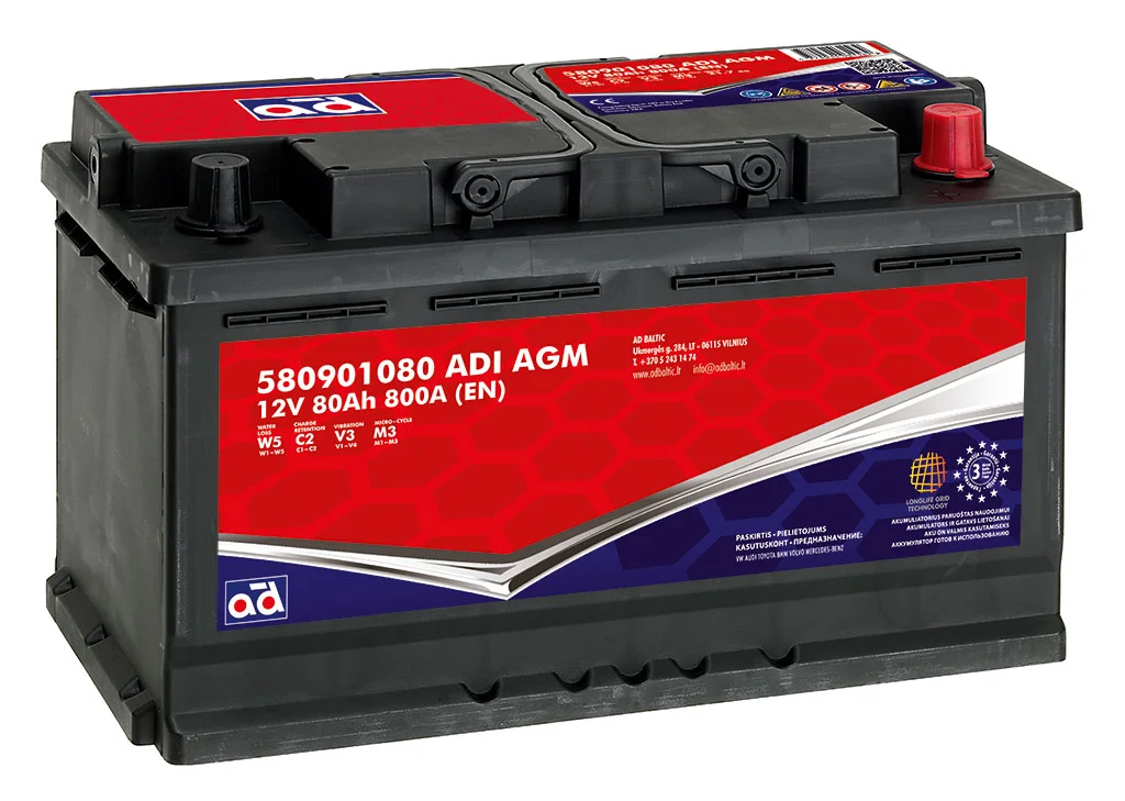 Starter Battery AD 580901080 ADI AGM