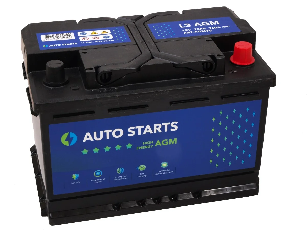 Bateria de Arranque Auto Starts AGM70