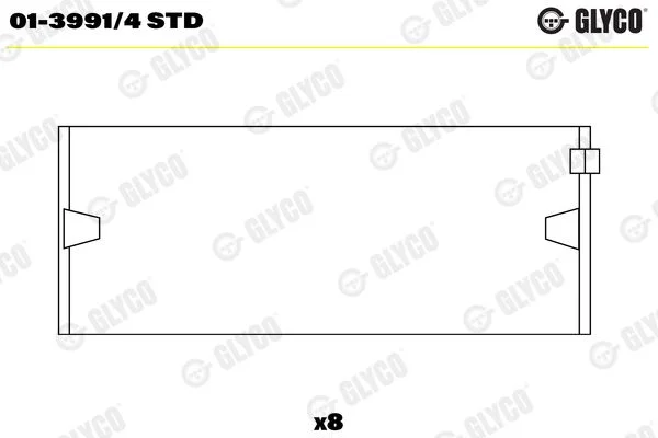 Connecting Rod Bearing Shell GLYCO 01-3991/4 STD