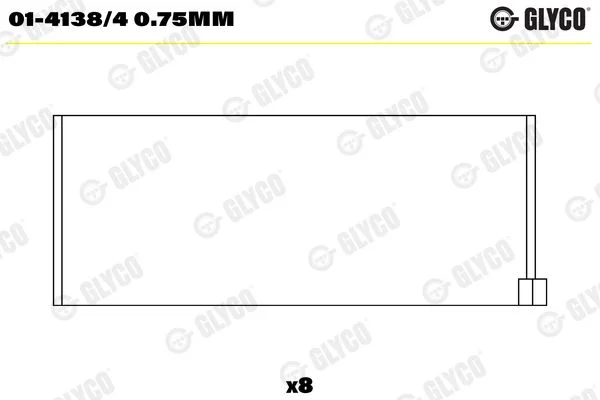 Connecting Rod Bearing Shell GLYCO 01-4138/4 0.75mm