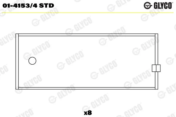 Connecting Rod Bearing Shell GLYCO 01-4153/4 STD