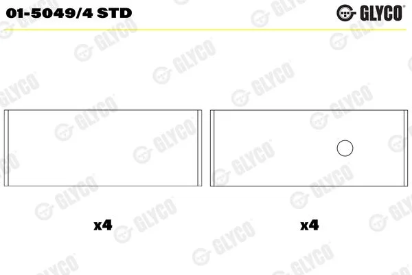 Connecting Rod Bearing Shell GLYCO 01-5049/4 STD