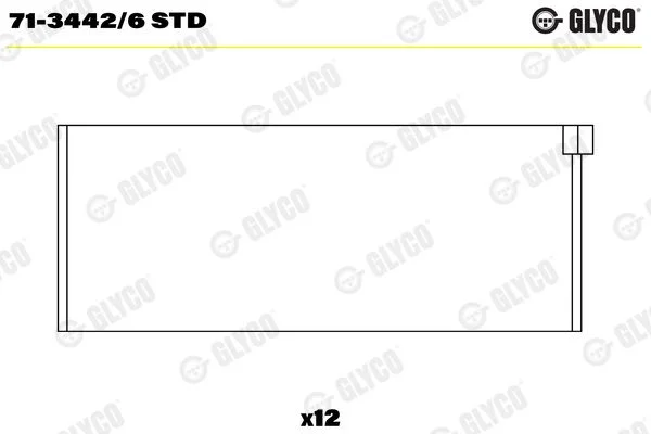 Connecting Rod Bearing Shell GLYCO 71-3442/6 STD