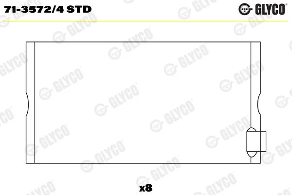 Connecting Rod Bearing Shell GLYCO 71-3572/4 STD