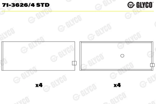Rolamento da biela GLYCO 71-3626/4 STD