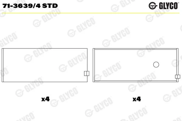 Rolamento da biela GLYCO 71-3639/4 STD