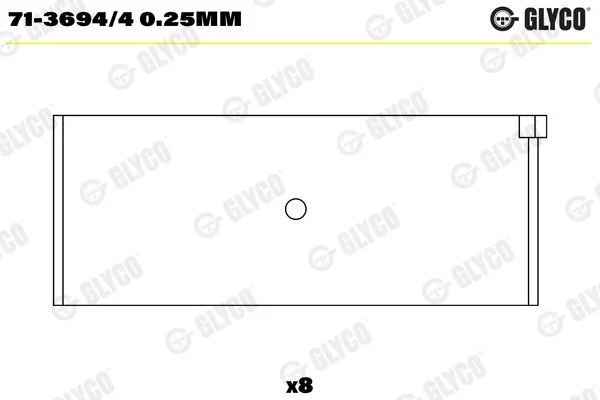 Connecting Rod Bearing Shell GLYCO 71-3694/4 0.25mm