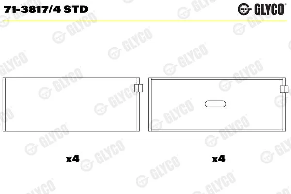 Connecting Rod Bearing Shell GLYCO 71-3817/4 STD
