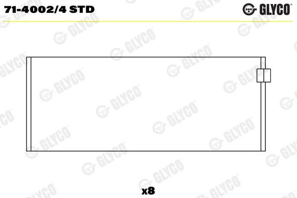 Connecting Rod Bearing Shell GLYCO 71-4002/4 STD