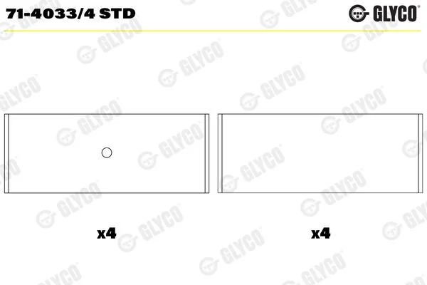 Connecting Rod Bearing Shell GLYCO 71-4033/4 STD