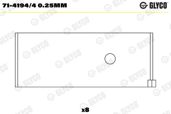 Connecting Rod Bearing Shell GLYCO 71-4194/4 0.25mm