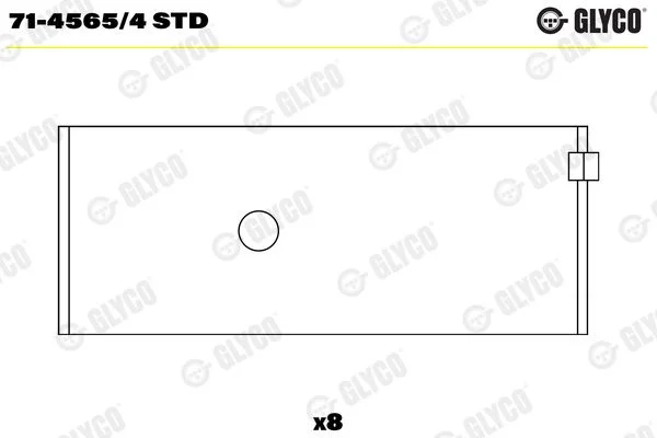 Connecting Rod Bearing Shell GLYCO 71-4565/4 STD