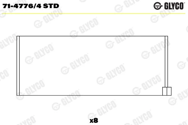 Connecting Rod Bearing Shell GLYCO 71-4776/4 STD