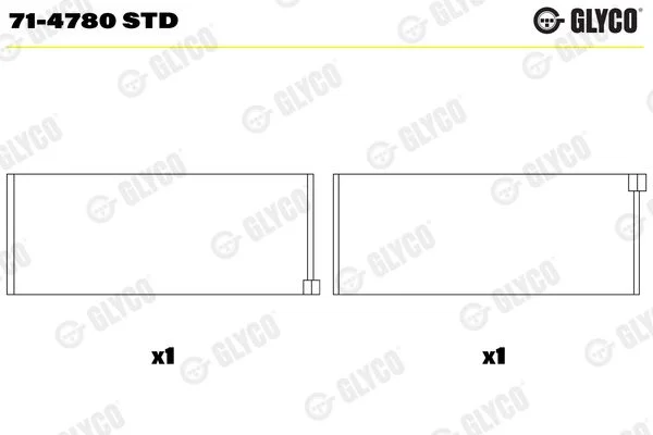 Connecting Rod Bearing Shell GLYCO 71-4780 STD