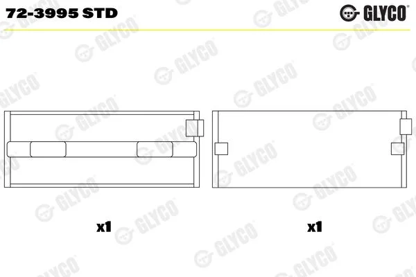 Rolamento da cambota GLYCO 72-3995 STD