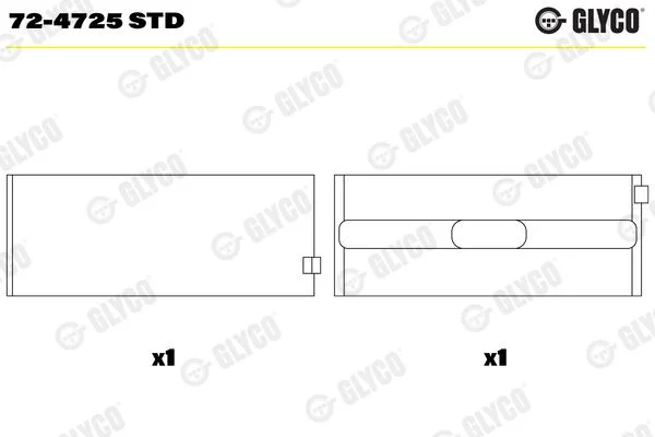 Rolamento da cambota GLYCO 72-4725 STD